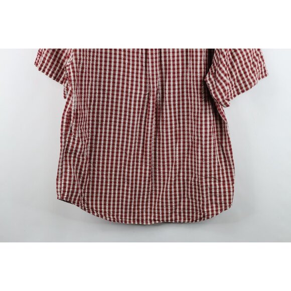 Vintage 90s Disney Mens M Mickey Mouse Seersucker Short Sleeve Button Down Shirt - Picture 12 of 12